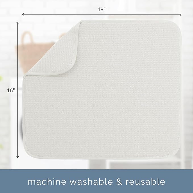 S&T INC. Dish Drying Mat, 16” x 18”, Absorbent Microfiber Kitchen Counter Mat - Image 6