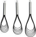 Flat Whisk Set, Stainless Steel 3 Pack 10''+11''+12'' Premium Sturdy-6 Silicone by Jell-Cell