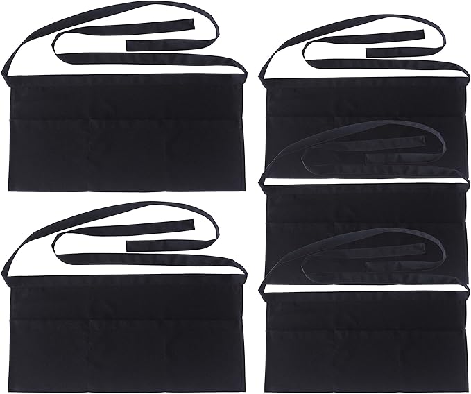Resist water 3 big Pockets Waist Server Apron Kitchen Restaurant Unisex Half by SEW+UR+LIFE