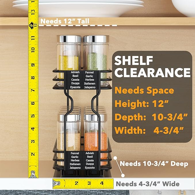SpaceAid Pull Out Spice Rack Organizer - Image 5