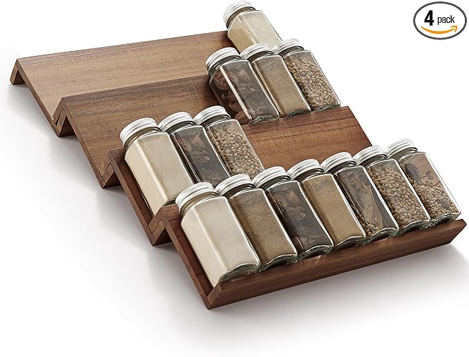 Tinamo Acacia Wooden Spice Rack Organizer by TINAMO