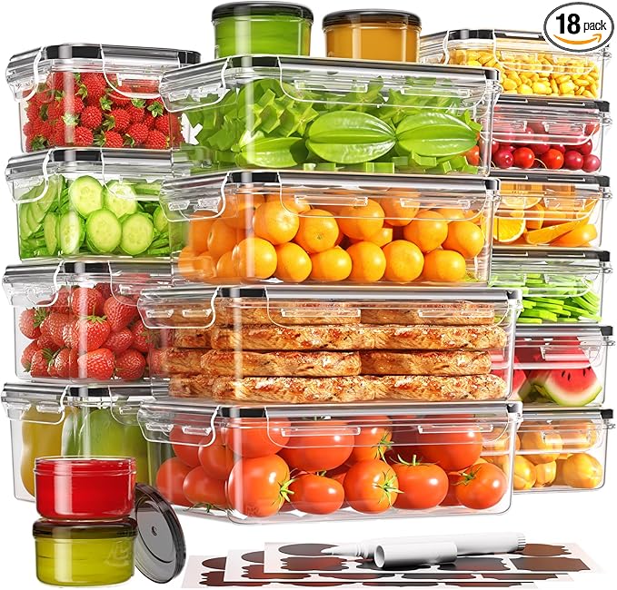 KEMETHY 36-Piece Food Storage Containers by KEMETHYFocusesonCreatingEfficientStorageProductswithQualityMaterials
