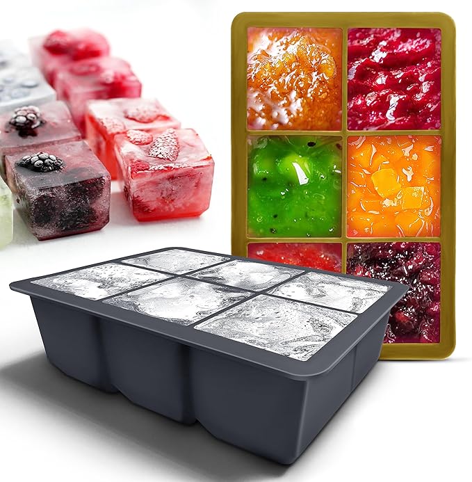 Silicone Ice Cube Trays with Lids, Large Square Ice Cube Molds - Image 7