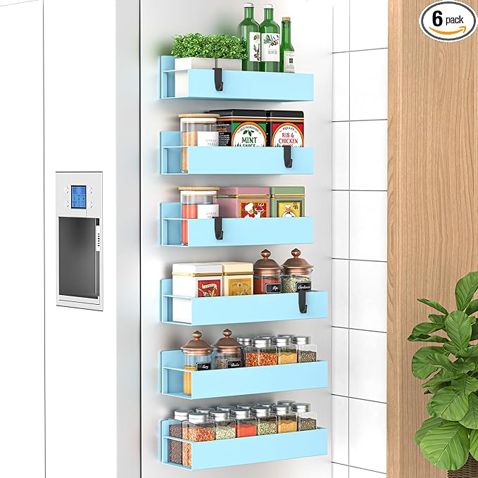 HuggieGems 6 Pack Magnetic Spice Storage Rack Organizer by HuggieGems