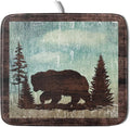 Giwawa Retro Brown Bear Forest Cabin Dish Drying Mat Countertop 16x18 Fall Blue by Giwawa