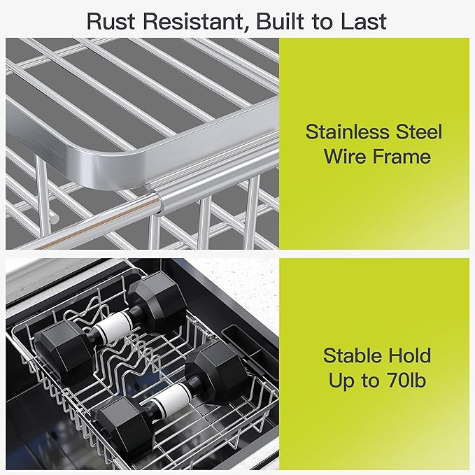 Expandable Stainless Steel Dish Drying Rack Over The Sink - Image 5
