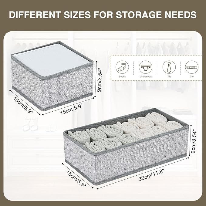 DIMJ Drawer Organizers for Clothing, Fabric Closet Organizers and Storage - Image 4