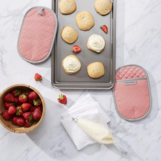 KitchenAid Asteroid Pot Holder 2-Pack Set, Dried Rose - Image 2