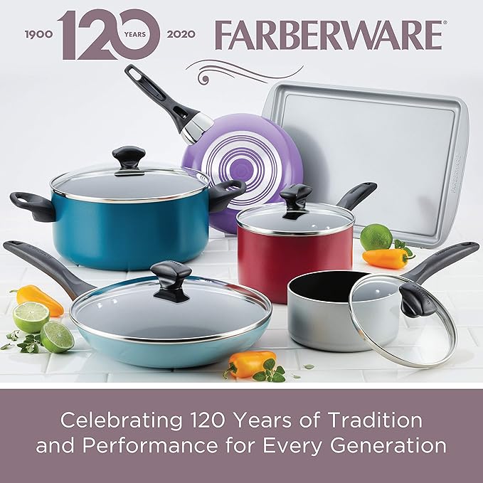 Farberware Dishwasher Safe Nonstick Cookware Pots and Pans Set, 15 Piece - Image 6