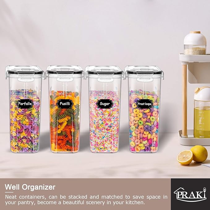 PRAKI 5PCS Cereal Containers Storage Set, BPA Free Airtight Food Storage - Image 7