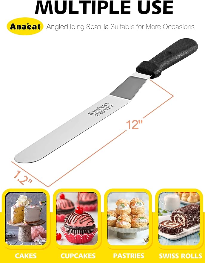 Anaeat Icing Spatula, Professional Cake Angled Offset Spatula - Image 6