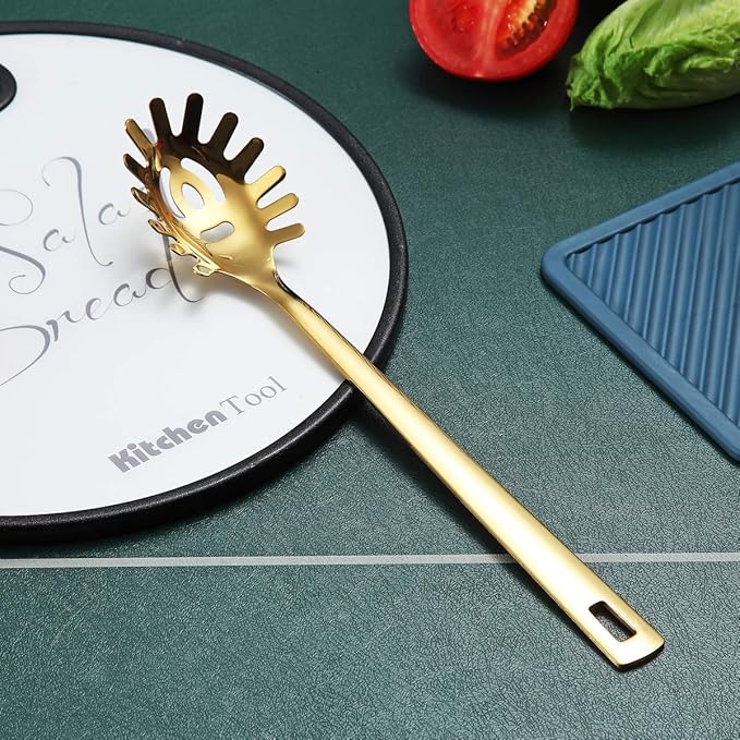 Gold Spaghetti Spoon, Berglander Pasta Server - Image 4