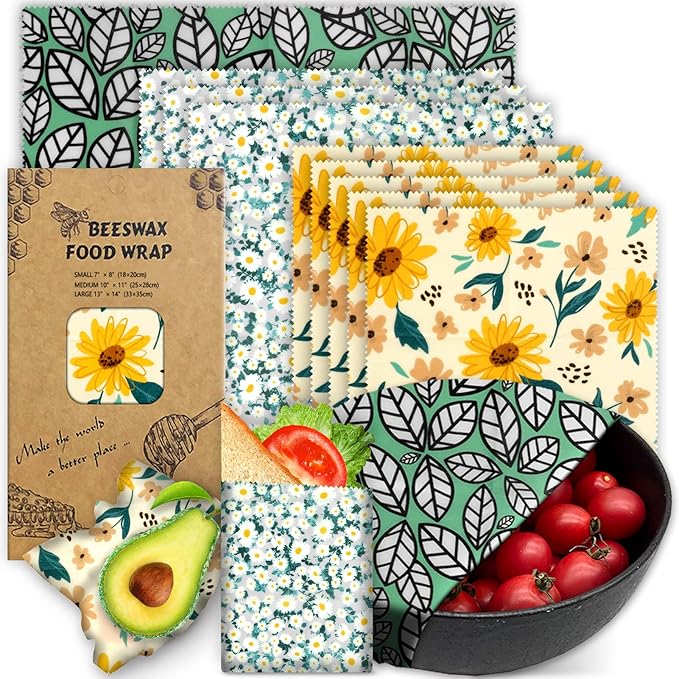 Beeswax Wrap, 9 Pack Eco-Friendly Beeswax Wraps by PICcircuit