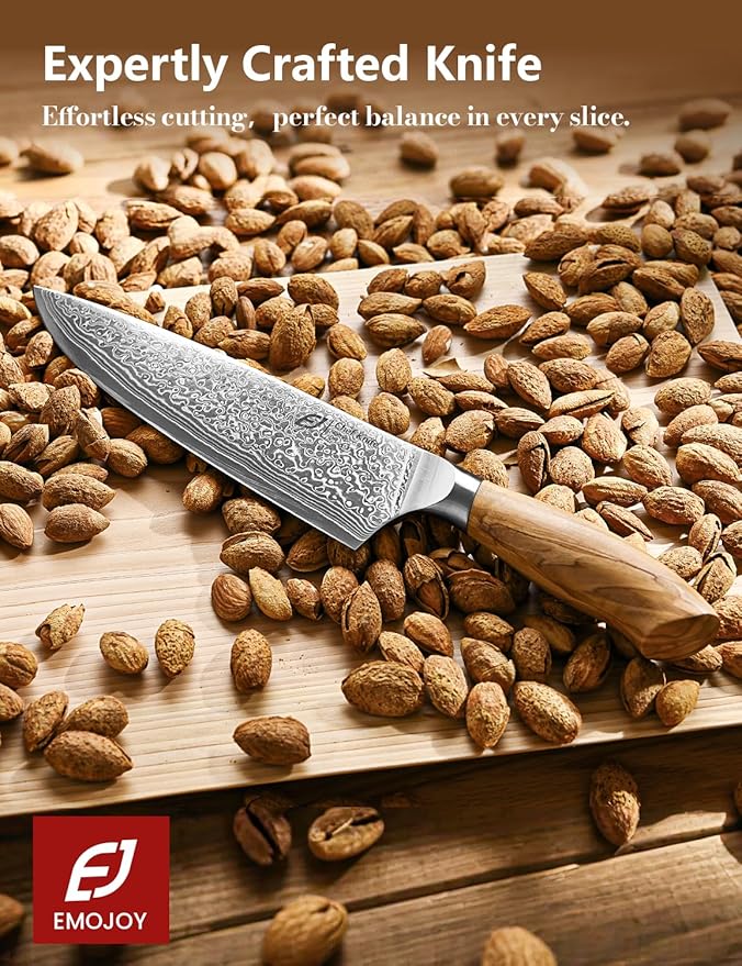 Emojoy Damascus Kitchen Knife Set, 67-Layers Damascus Knife - Image 7