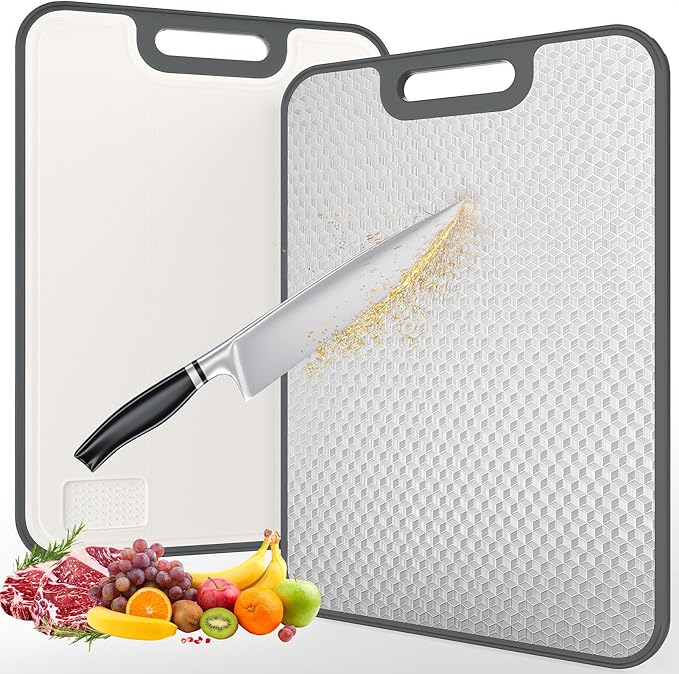18/8 Stainless Steel Cutting Board, Large Double Sided Chopping Board by Unknown