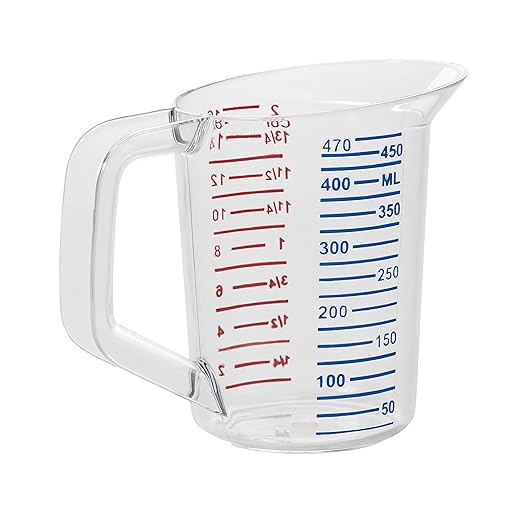 Rubbermaid Commercial Products Bouncer Clear Measuring Cup, 2-Cup/0.5-Quart - Image 4