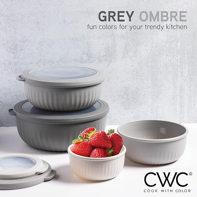 COOK WITH COLOR Prep Bowls with Lids- Wide and Deep Nesting Plastic Small - Image 3