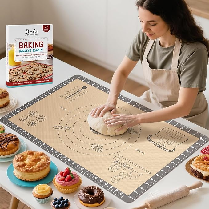 Silicone Mat for Baking, Extra Thick Silicone Baking Mat by Bredominant