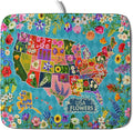 Flower Map Dish Drying Mat American Floral Decoration Coffee Mat by Giwawa