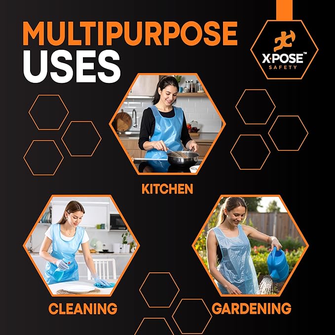 Xpose Safety 300 Blue Plastic Disposable Aprons - Image 2