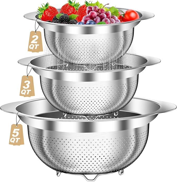 Colander, Stainless Steel Colander by AUFETQ