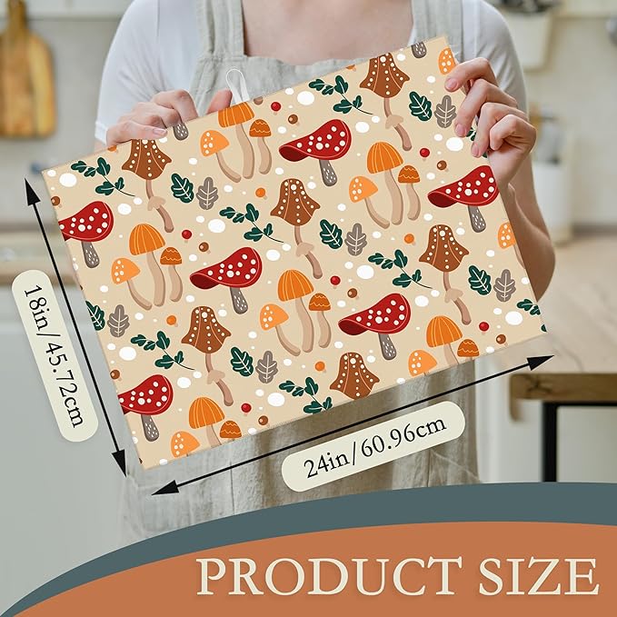 Funny Mushrooms Dish Drying Rack Mats Decor - Image 2