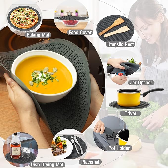 4 in 1, WENWELL Vented Collapsible Microwave Splatter Cover & Mat, Kitchen dish - Image 4