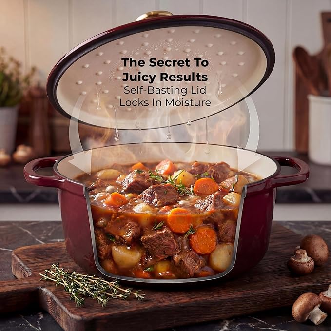 Zulay Kitchen 6 Quart Enameled Cast Iron Dutch Oven Pot - Image 4
