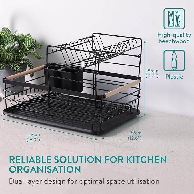 Navaris 2 Tier Dish Rack - Image 5