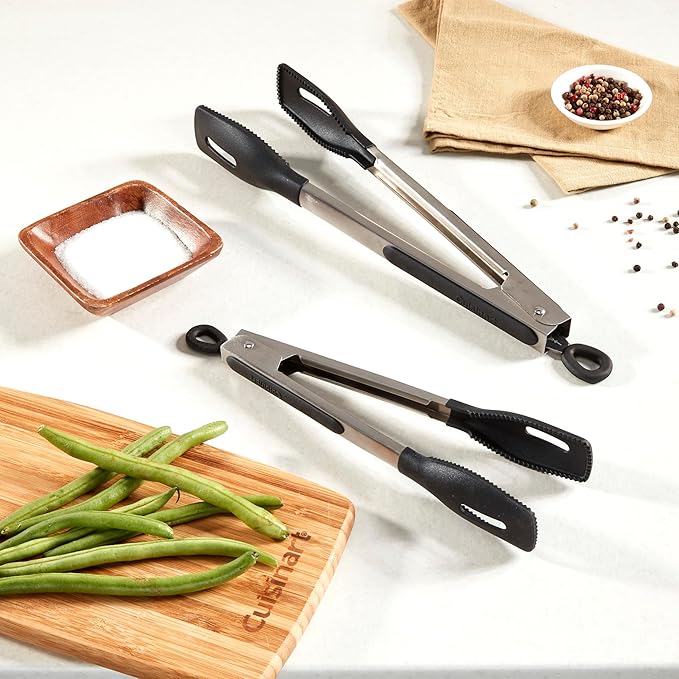 Cuisinart 12" Squared Head Silicone Tongs - Image 3