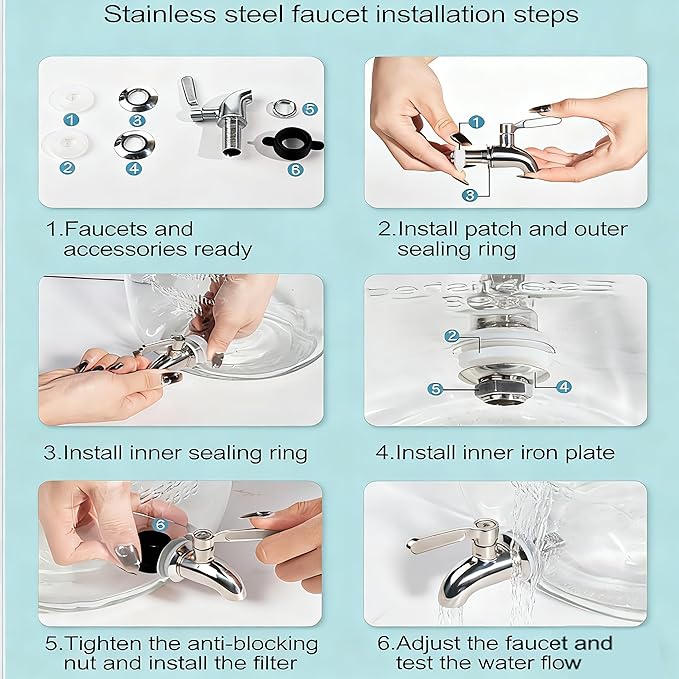 Lulonpon 1 Pieces Dispenser Faucets, Stainless Steel Spigot - Image 4