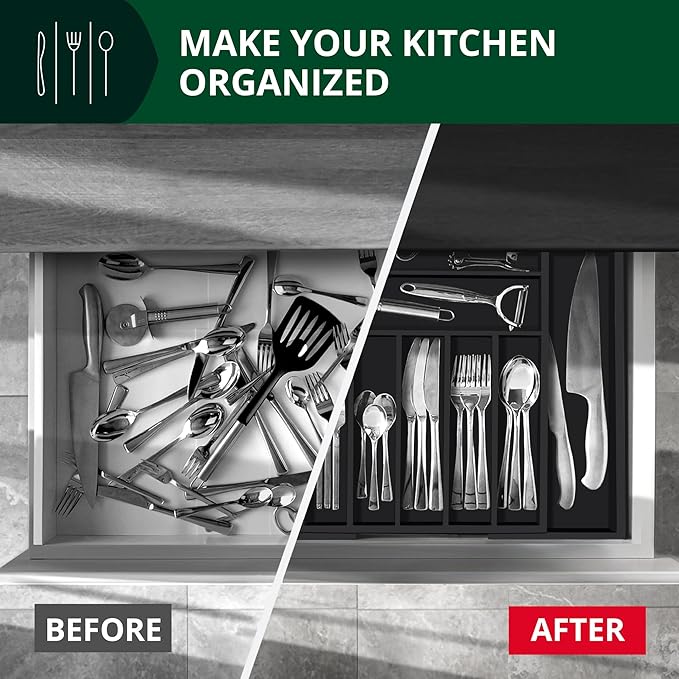 ROYAL CRAFT WOOD Luxury Bamboo Kitchen Drawer Organizer - Image 5