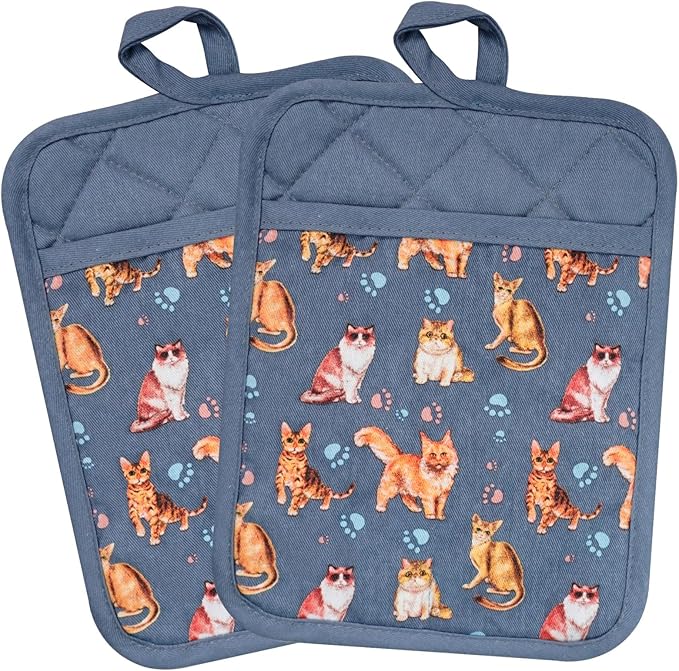 Pot Holders Set of 2 Heat Resistant 480 ℉Non Slip Clear Silicone Printed - Image 7