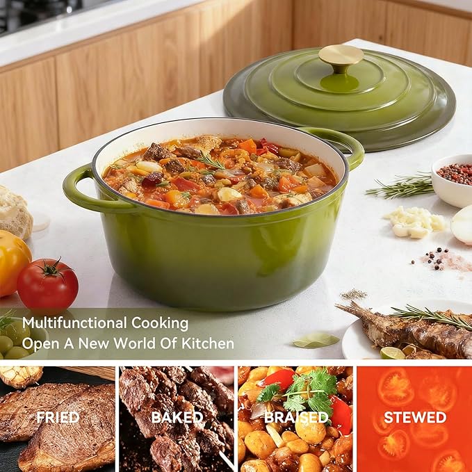 Miereirl 6 Quart Enameled Dutch Oven Pot - Image 3