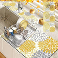 Findosom 2PCS 16" x 24" Fall Dish Drying Mat & 24" x 5.5" Sink Splash Guard by Findosom