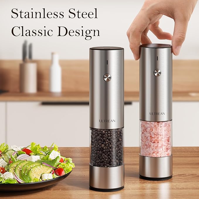 Ultrean Salt and Pepper Grinder Set, Rechargeable Salt and Pepper Shakers - Image 7
