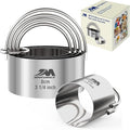 5 Pieces Circle Biscuit Cutter, Professional Stainless Steel Round Cookies Mold by MJINGMEI