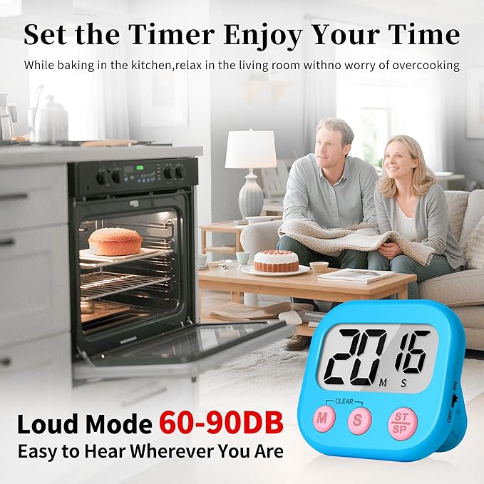 ZILLEEN 12 Pack Kitchen Timers for Cooking Digital Classroom Timers for Kids - Image 3