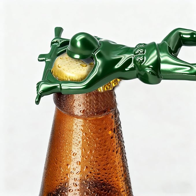 Green Army Beer Bottle Opener for Men, Unique 3D Soldier Design Ideal for - Image 2