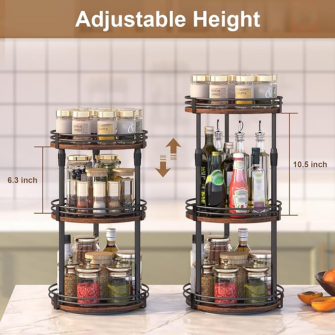 Across-Star Lazy-Susan-Organizer-Spice-Rack, 3-Tier Rotating Spice Organizer - Image 3