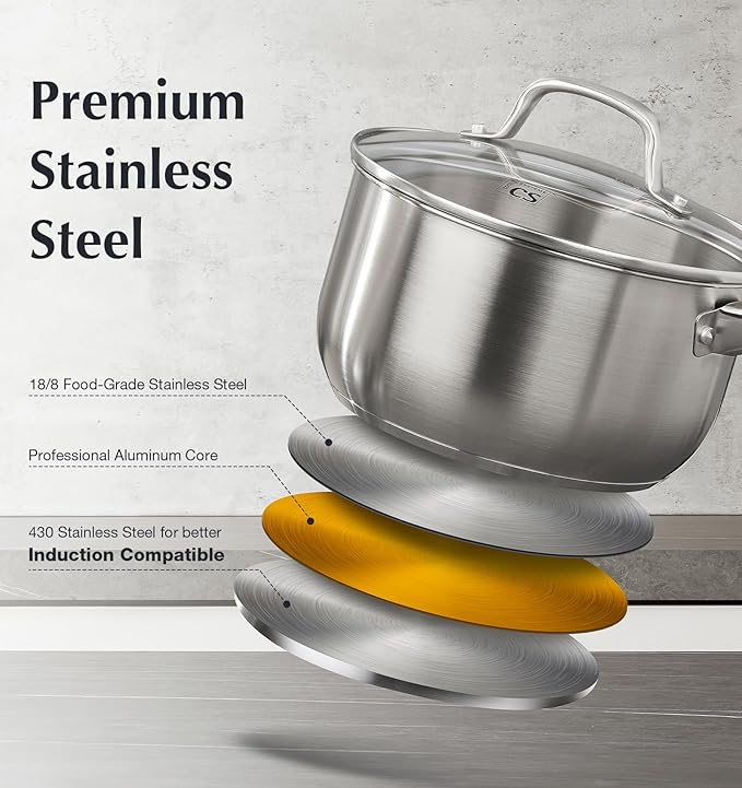 KOCH SYSTEME CS Stainless Steel Saucepan, 3 Quart Saucepan - Image 2