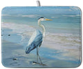Summer Blue Dish Drying Mat for Kitchen Counter 18x24 Inch Heron Coastal Beach by Kwlegh