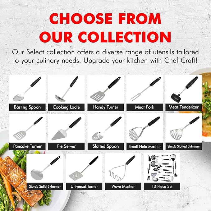Chef Craft Select Sturdy Masher, 11 inch, Stainless Steel - Image 7