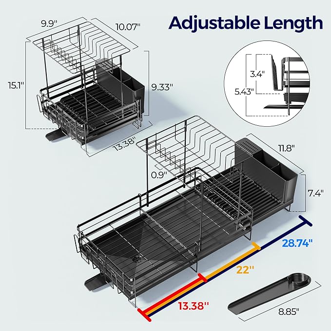 Large Dish Drying Rack, Expandable Dish Rack - Image 6