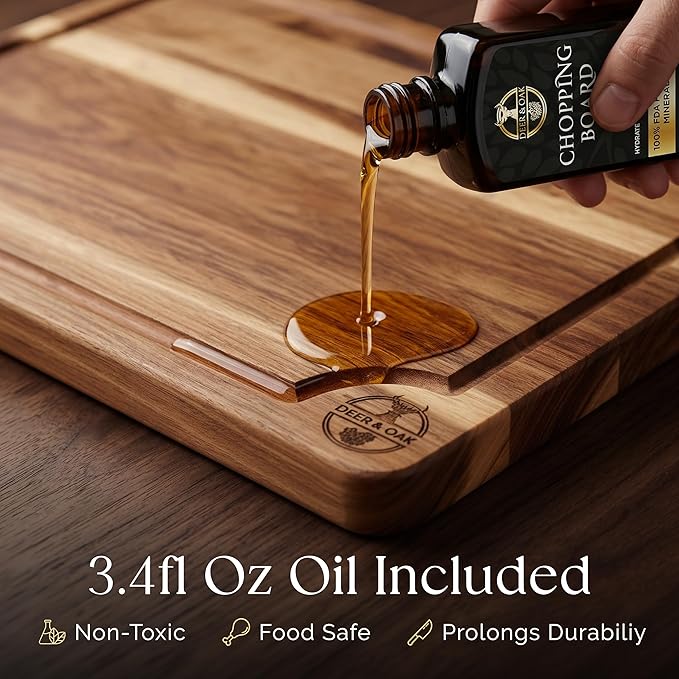 Pre-Oiled, Non Toxic 3-Piece Acacia Cutting Board Set - Image 11