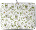 Easter Bunny Floral Drying Mat for Kitchen Counter Spring Easter Rabbits Green by Kwlegh
