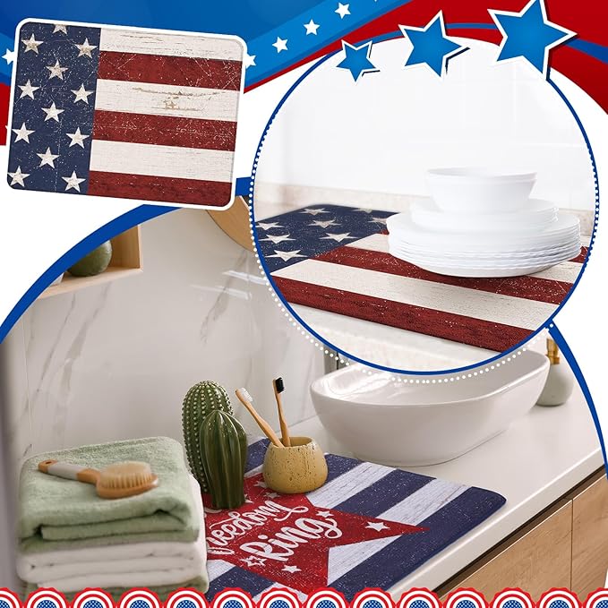 SiliFine 2 Pcs 4th of July Dish Drying Mat - Image 4