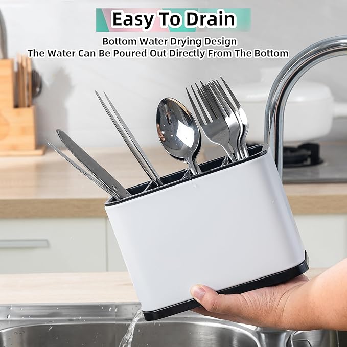 LIBODOUR Utensil Holder, Stainless Steel Caddy Counter, Spoon holder, 4 - Image 4