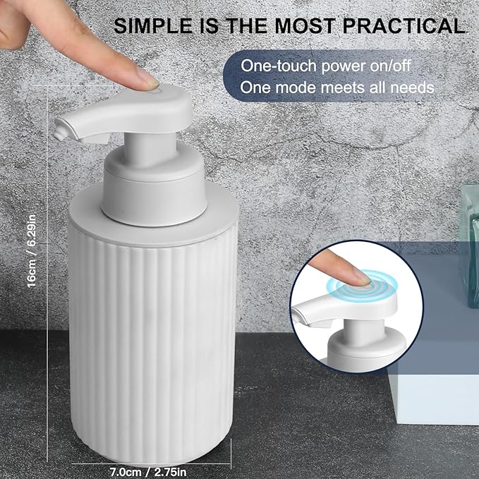 Automatic Soap Dispenser Foaming Touchless: 9oz White Plastic - Image 2