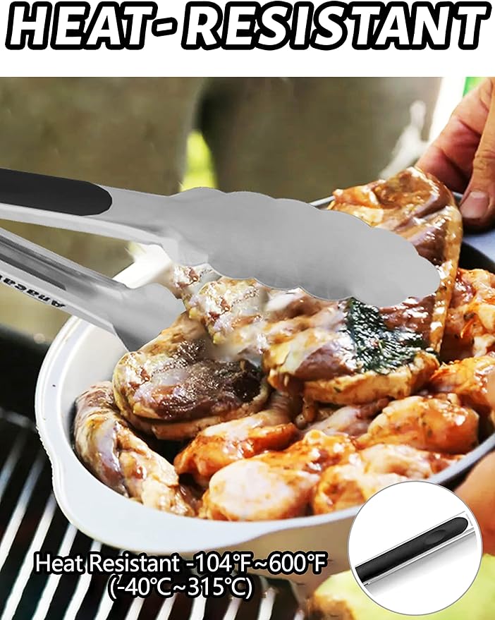 Anaeat 7" Mini Cooking Tong Stainless Steel - Image 3